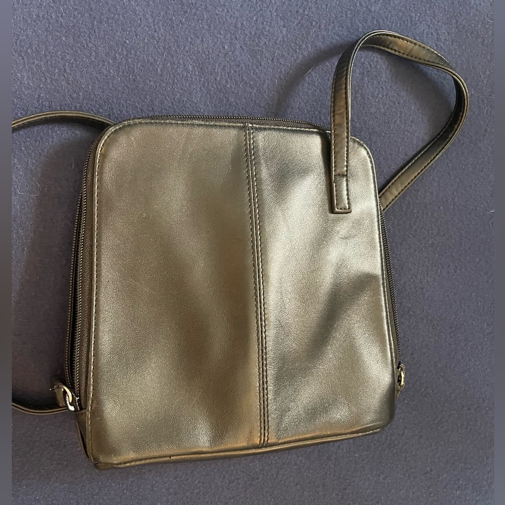Gianni Bernini Black Leather Crossbody Bag